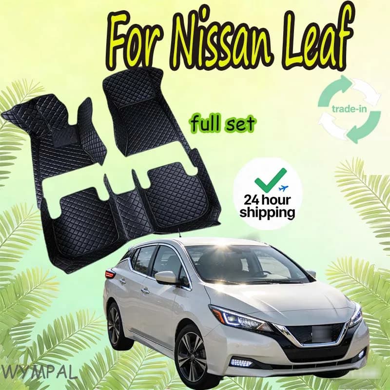 Car mats for Nissan Leaf ZE1 2018 ~ 2022 luxury leather mats durable interior mats Car accessories set 2019