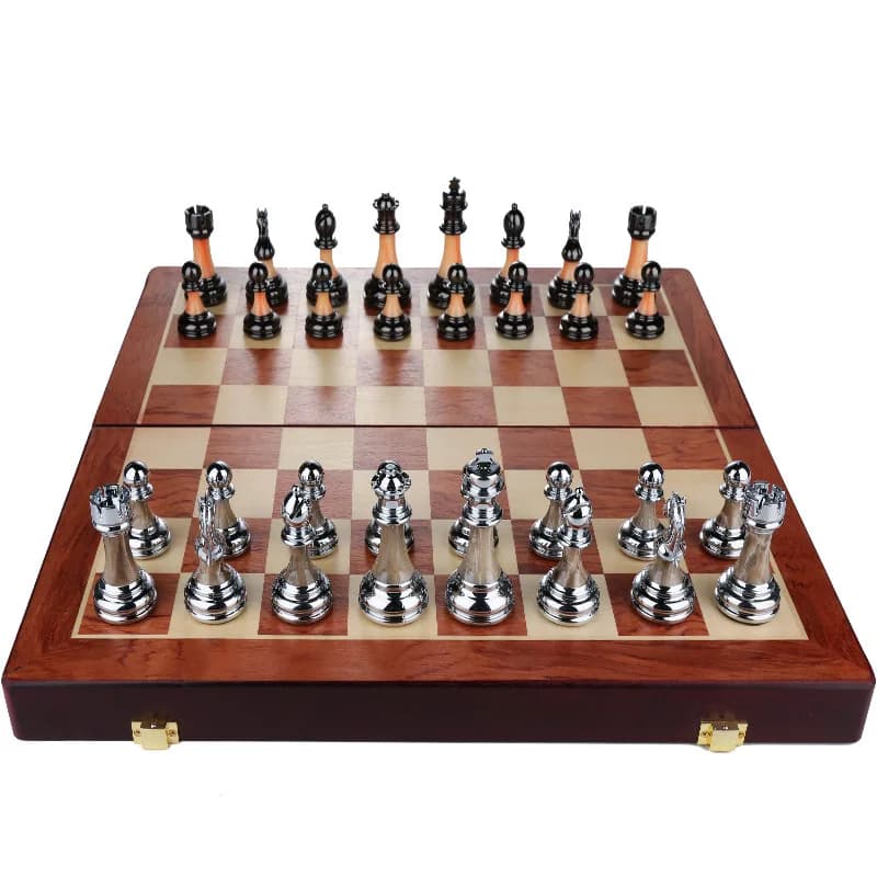 International Chess High End Gift Box Set Solid Wood Folding Chessboard Imitation Jade Chess Pieces Western Chess