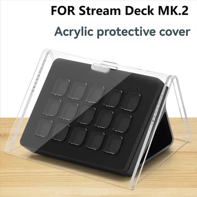 AT82-Coperchio antipolvere per Stream Deck MK.2 Copertura protettiva antipolvere in acrilico trasparente per controller da studio Stream Deck MK.2