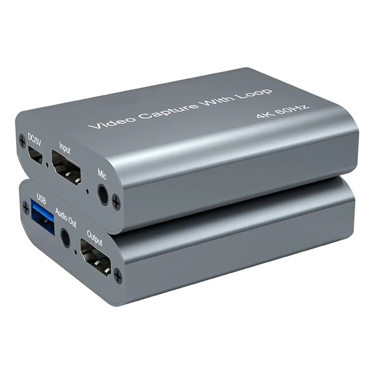 DT75BG USB Video Capture Card 4K@60Hz -Compatible Game Live Streaming Device 1080P HD Video Grabber Recording Box