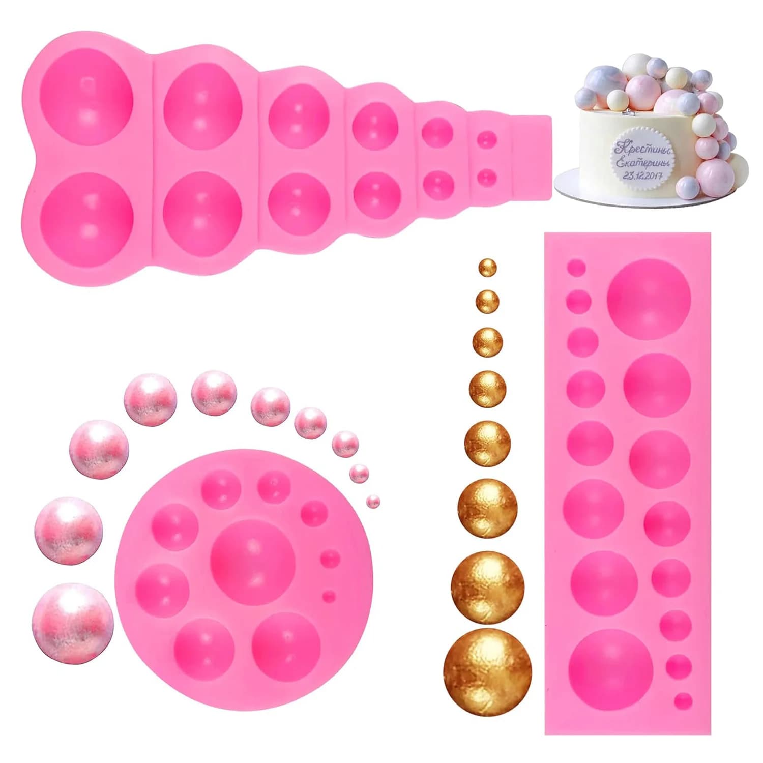 Fai da te 3D perla fondente stampo palla perla semi sfera cioccolato stampi in silicone decorazione torta zucchero lecca-lecca stampo cupola strumento