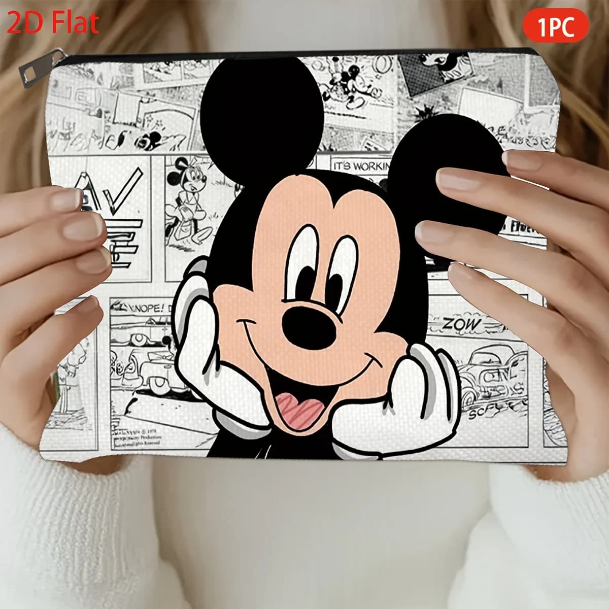 Una borsa per cosmetici Mickey: graziosa borsa multifunzionale con cerniera, custodia per gioielli
