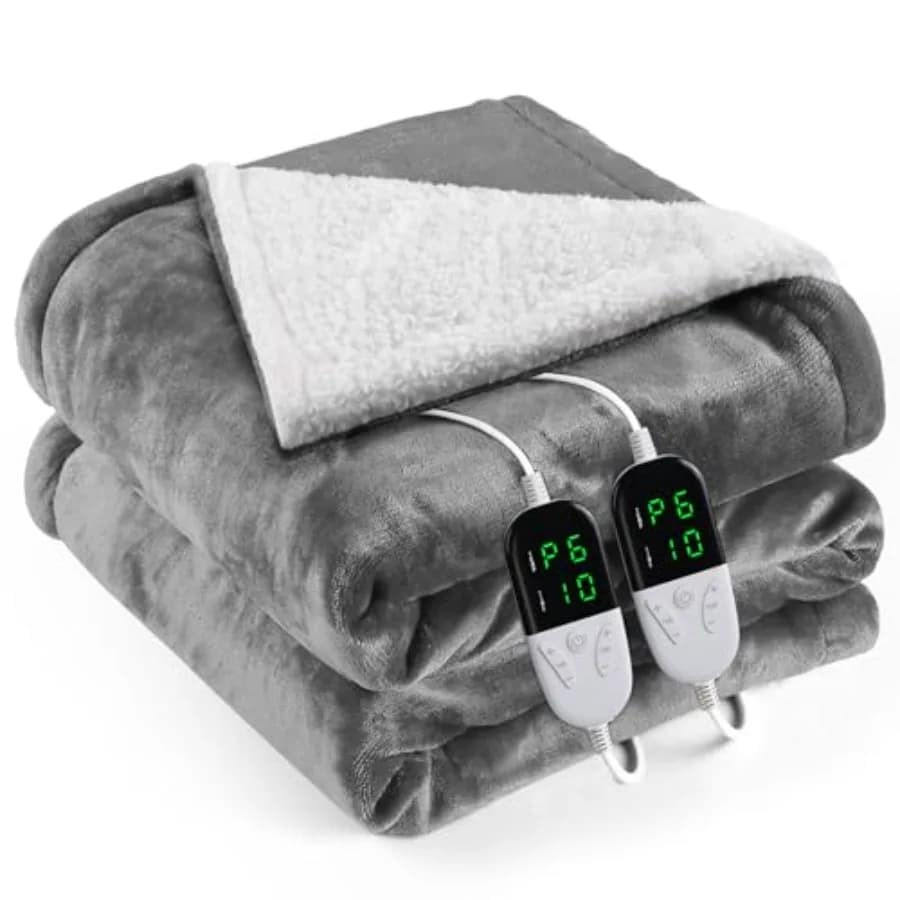 Coperta riscaldata elettrica Queen Size 84"X90" Coperta elettrica con 6 impostazioni di calore e impostazioni di tempo di 1-10 ore Spegnimento automatico della macchina W