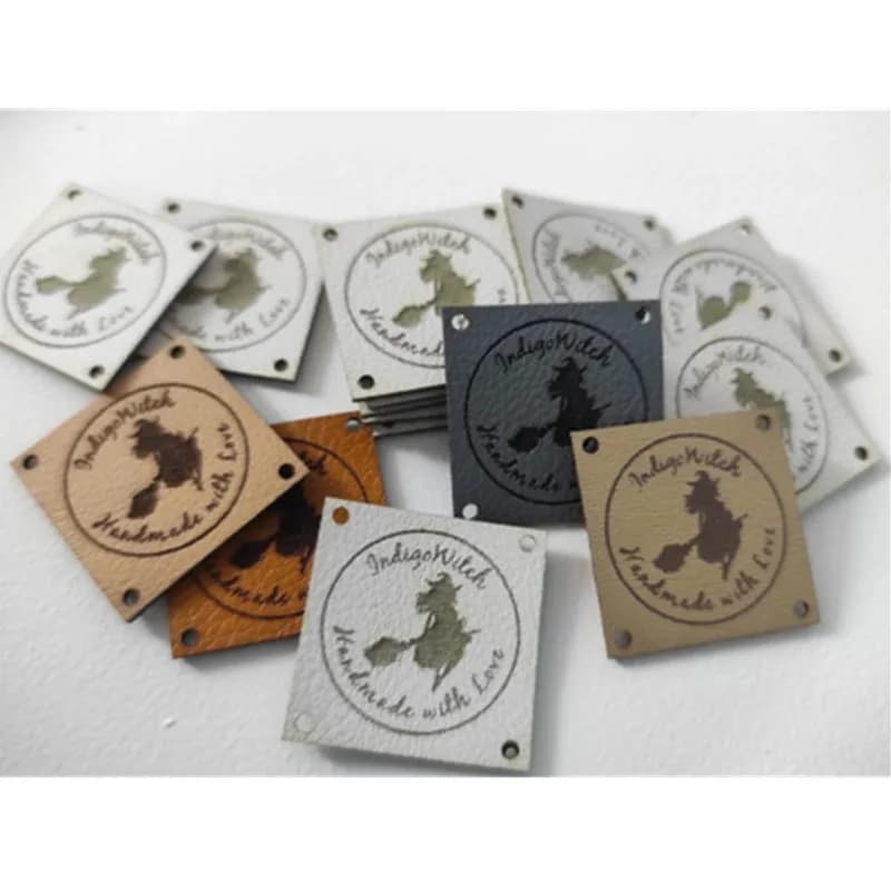 30 etichette per maglieria all'uncinetto Etichette per cappelli quadrati fatte a mano logo personalizzato marchio Etichetta per vestiti da cucito personalizzata Accessori fai da te