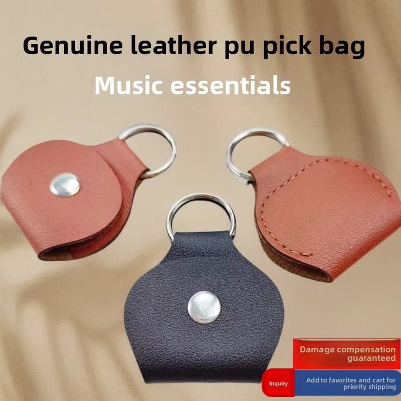 Black and Brown Color Selectable Guitar Pick Holder Pick Bag Portable Durable and Shock-resistant Pick Storage Box Easy To Carry