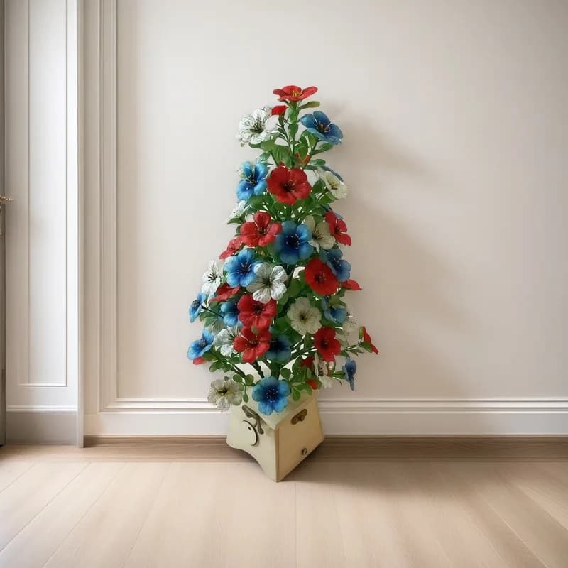 Artificial White Red Blue Christmas Bouquet Simulation Eucalyptus Plants Christmas Shopping Mall Window Decoration Home Decor