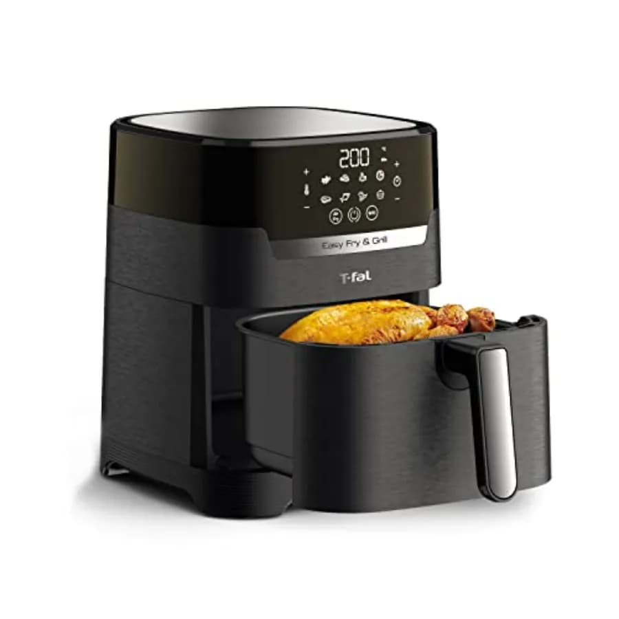 Friggitrice ad Aria e Griglia Combo Digitale 2-in-1 4,4 Litri Nera Cottura Sana Riscaldamento Rapido Facile da Pulire