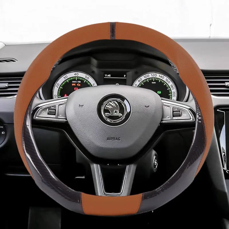 Breathable Carbon Fiber and Leather Cover for Skoda Octavia Fabia Kamiq Kapoq Kodiaq Rapid SCALA Superb A5 A7 Yeti