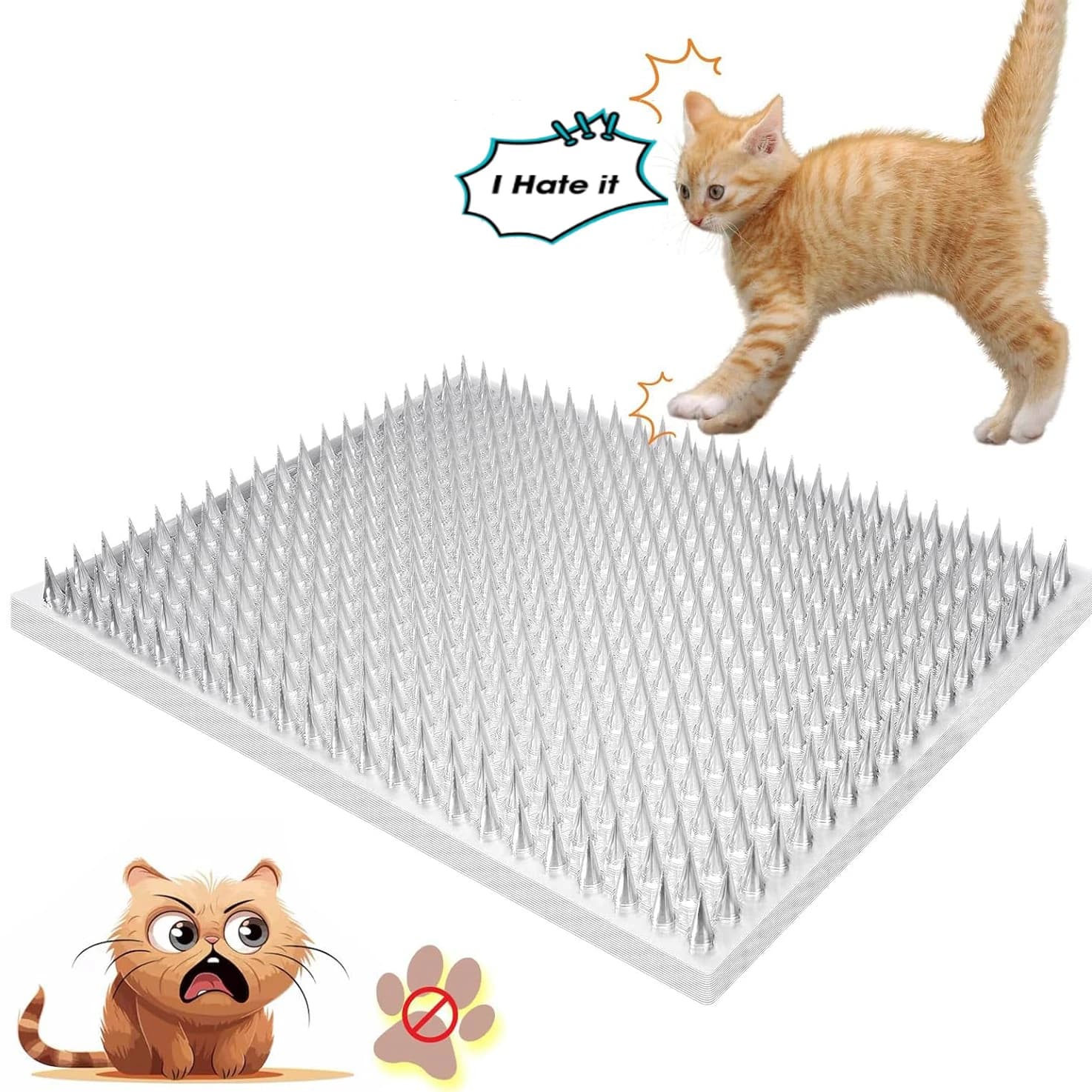 Tappetino per scatti per esterni/interni repellente per gatti da 18/12 confezioni per gatti e cani, tappetino per detersivo per gatti trasparente per esterni Tappetini deterrenti per animali domestici con punte