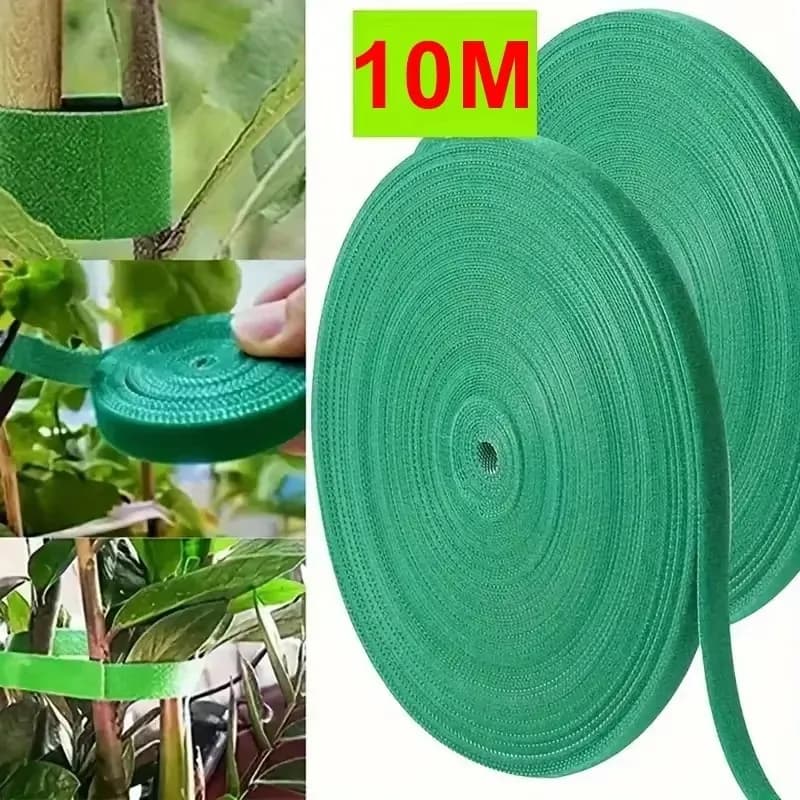 10m Multifunctional Reusable Nylon Ties Green Self-adhesive Plant Fastener Tape For Garden Plants And Home Cable Organizing