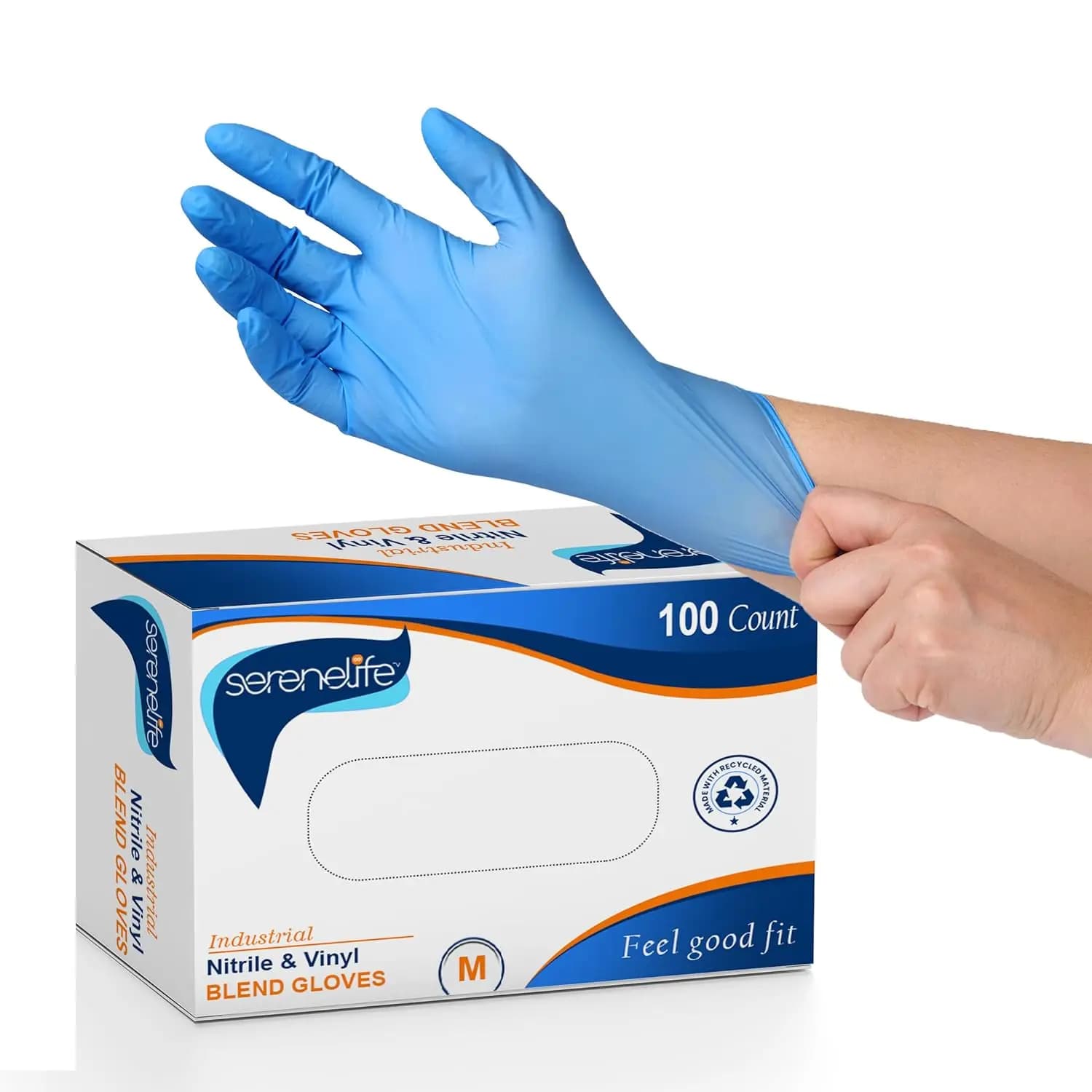 Medium Gloves Nitrile Disposable Latex & Powder Free - Great for Kitchens, Food Handling & Cleaning Supplies - Soft & Comfortabl