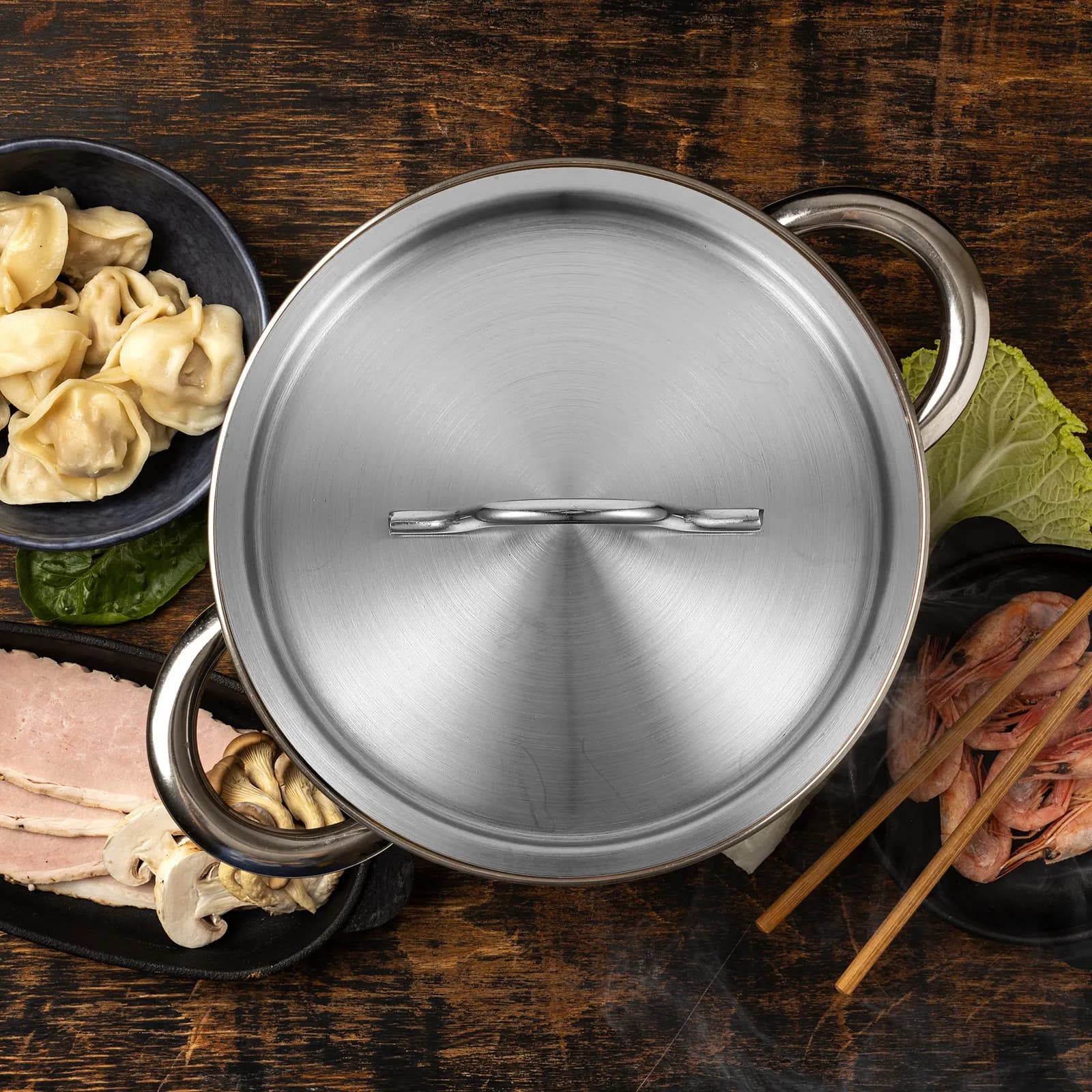 Coperchio Universale in Acciaio Inox per Pentole e Padelle, Robusto e Rotondo, Ricambio per Wok e Utensili da Cucina