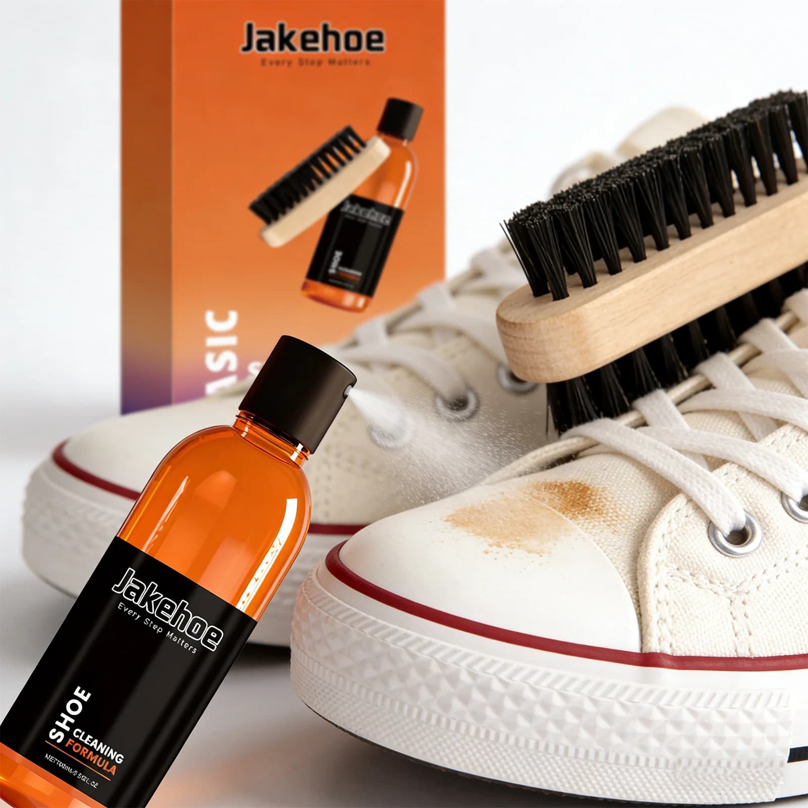 Kit per la Pulizia delle Scarpe, Detergente per Sneaker, Rimuovi-Macchie, Formula Delicata, Detergente per Scarpe Bianche, Cura delle Calzature, Spazzola per Scarpe, Pulizia Profonda 100ml