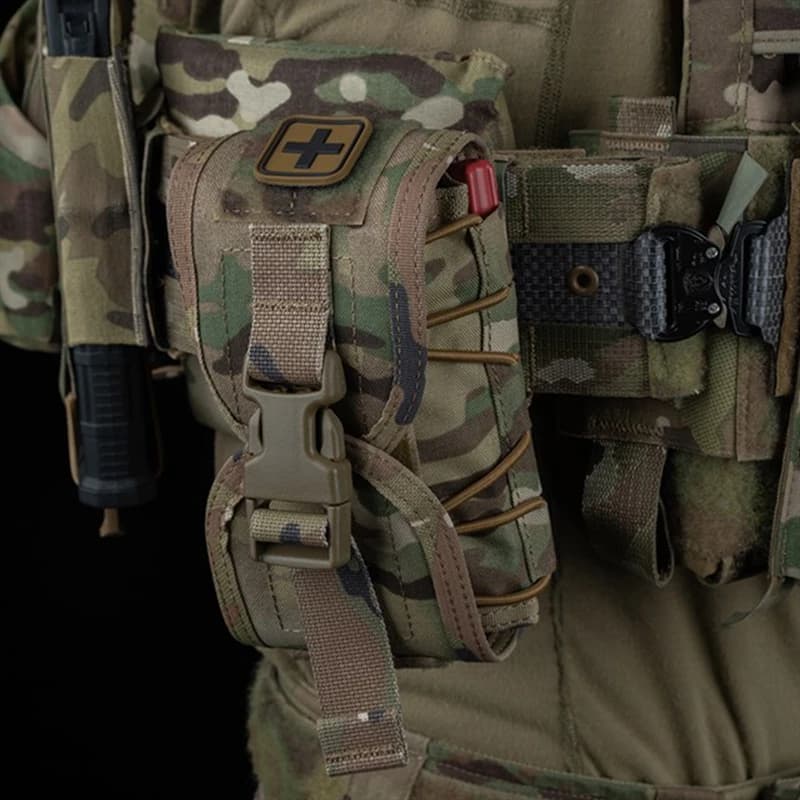 Borsa Tattica per Attrezzi da Esterno IFAK, Kit di Pronto Soccorso Compatto Mimetico con Apertura Rapida e Kit Medico Interno