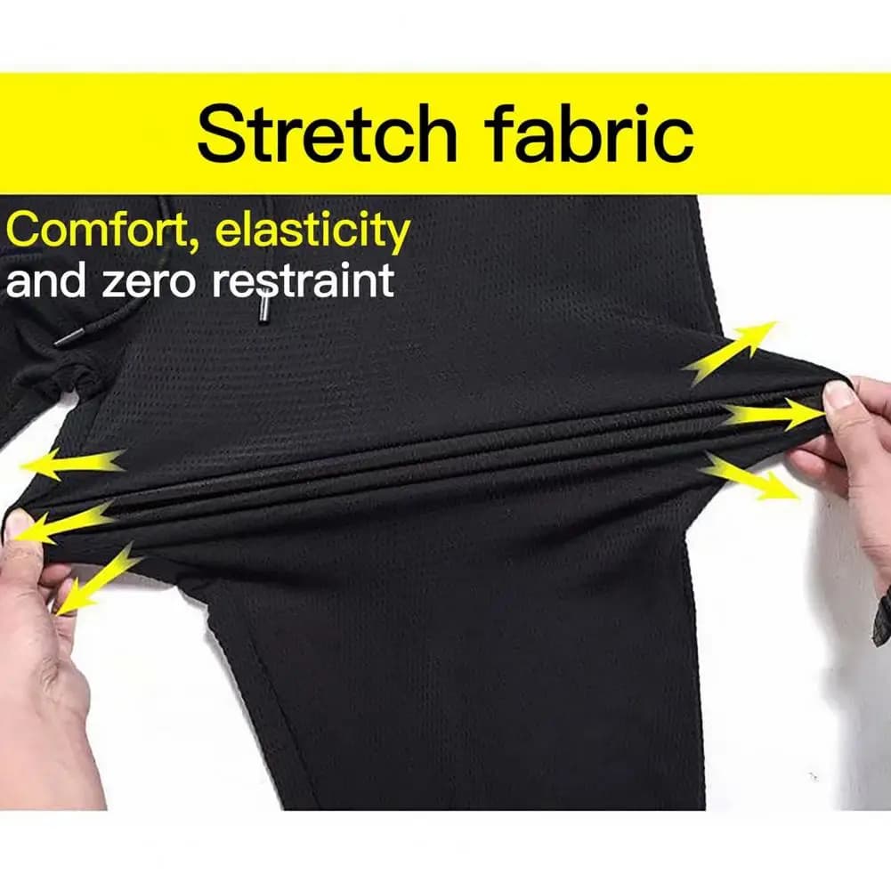 Men's Summer Pants Elastic Belt Zippered Pockets Sports Silk Shorts Dry For Running Training Cycling Fitness Shorts