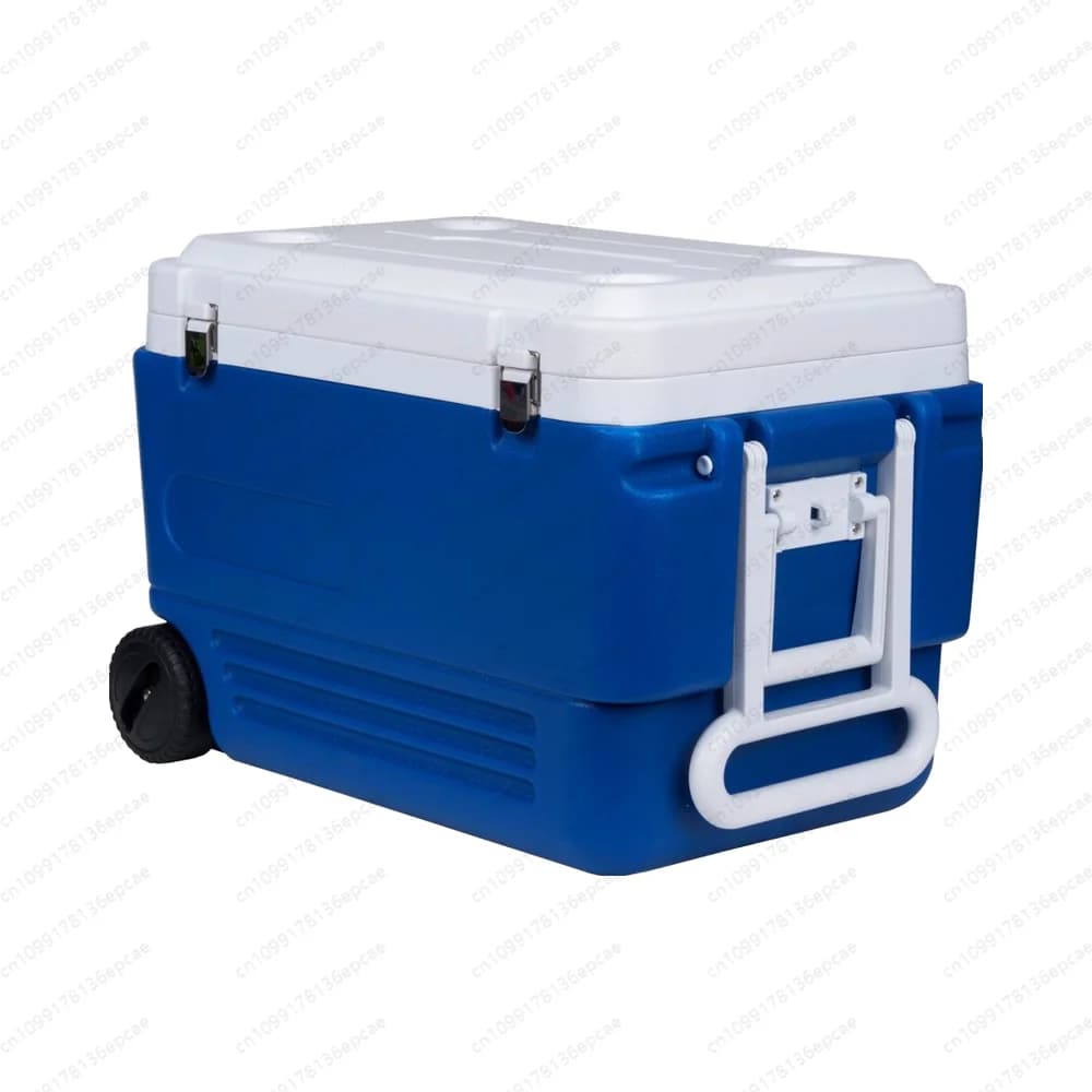 Trolley modellato con isolamento in plastica da 60 litri 80 litri, picnic all'aperto, escursionismo, campeggio, pesca, bagagli con ruote