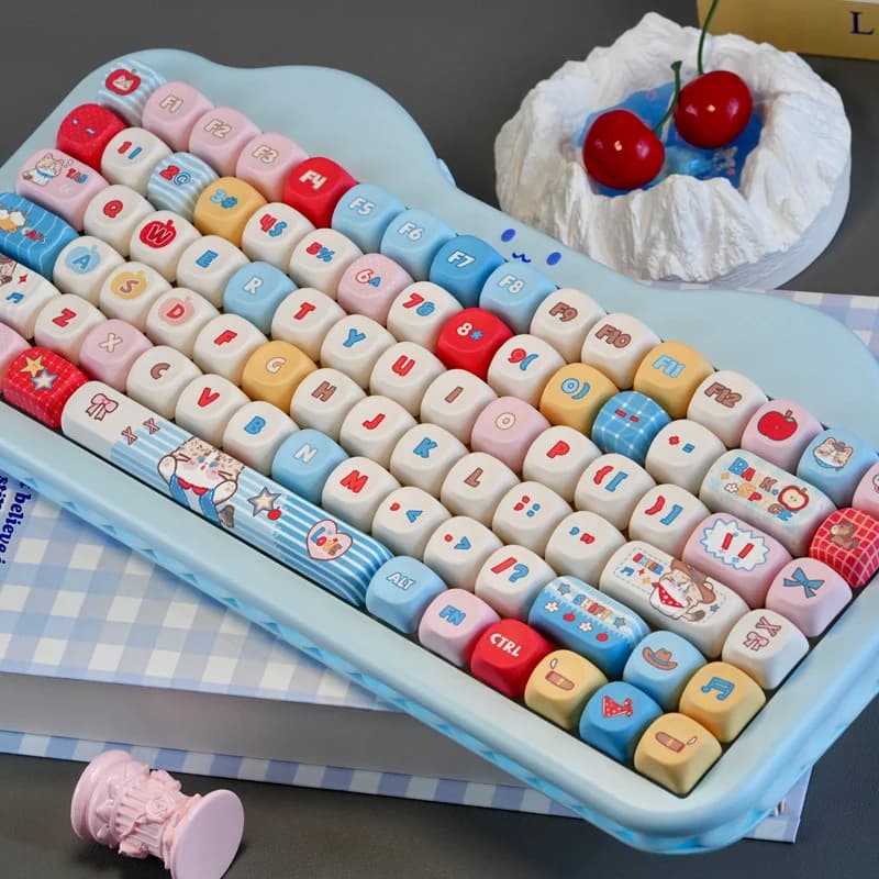 Keycap a forma di gatto in stile western, ad alto valore estetico, a cinque lati, con sublimazione a caldo, compatibile con tastiere meccaniche MOA