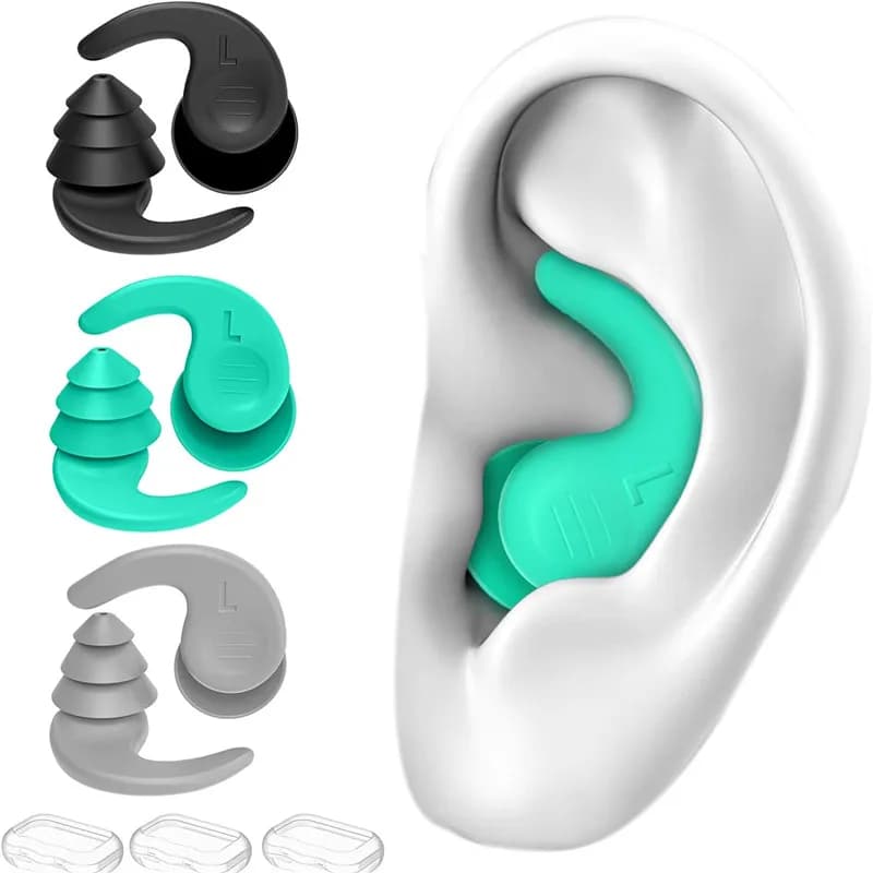 Adult Swimming Earrings, Anti-noise Carpets, 2 Silicone Earrings Paiament Waterproof and Reusable for Surfing and Snorkeling