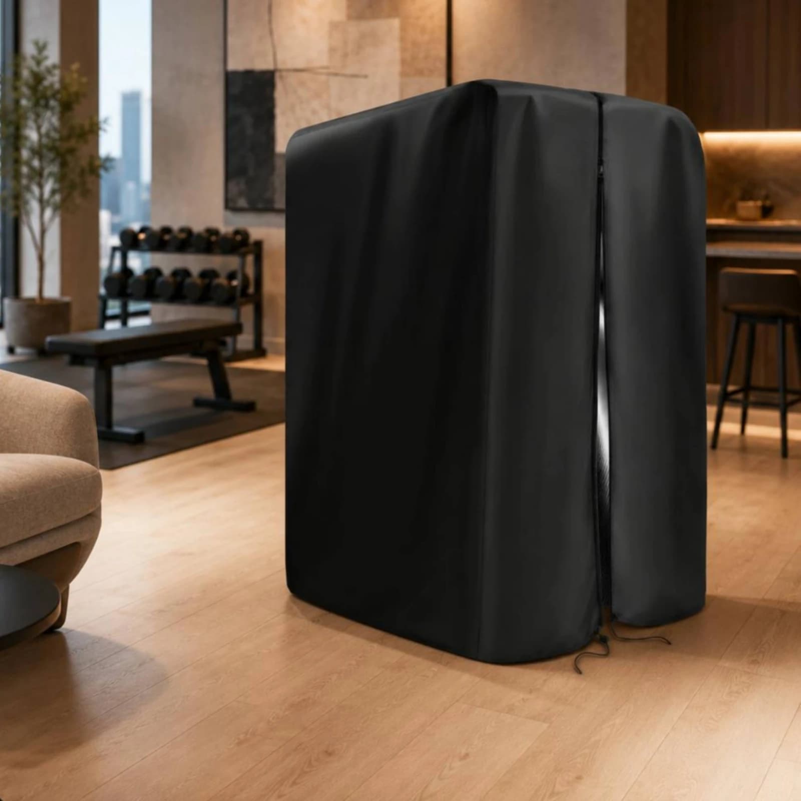 Pull-up Bar Cover Waterproof Exercise Frame Cover Drawstring Closure Front Opening for Home Gym