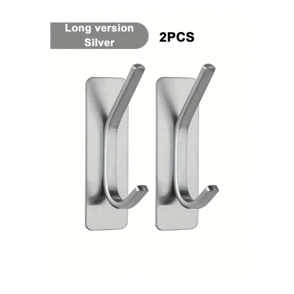 2 set di ganci autoadesivi senza foratura da 4 pezzi, appendiabiti da parete senza perforazione per appendere vestiti, asciugamani, accappatoi, cappelli, chiavi