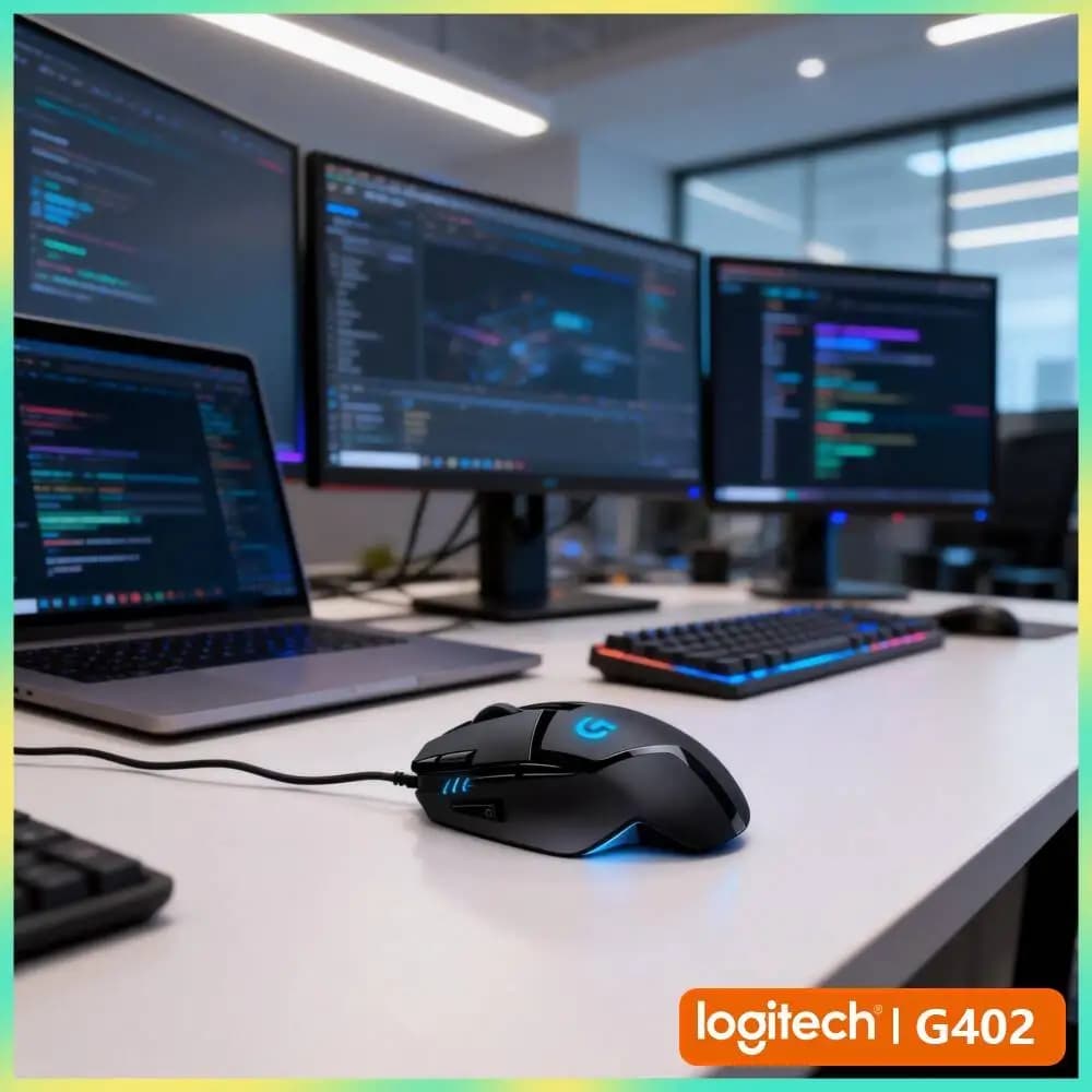Logitech G402 Gaming Mouse 500 IPS Tracking 32-Bit Processor Anti-Slip Design for PC Gaming Enthusiasts