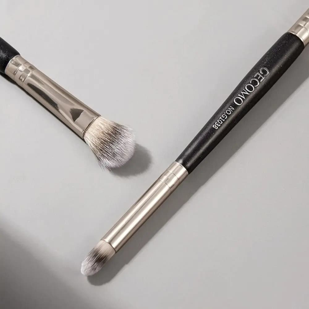 Pennello per ombretto a setole dense, Pennello per sfumare il trucco, Pennello per ombretto a doppia punta, Pennello cosmetico per occhi