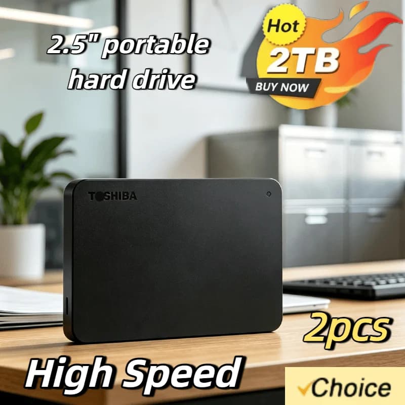 Toshiba per OEM Disco Rigido Esterno A3 da 500GB 1TB 2TB 2 Pezzi USB3.0 HDD Esterno Portatile da 2.5 Pollici