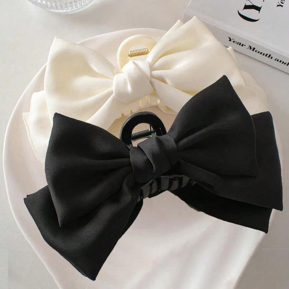 Elegante fermaglio per capelli con fiocco in raso, accessorio per capelli a forma di squalo per la parte posteriore della testa