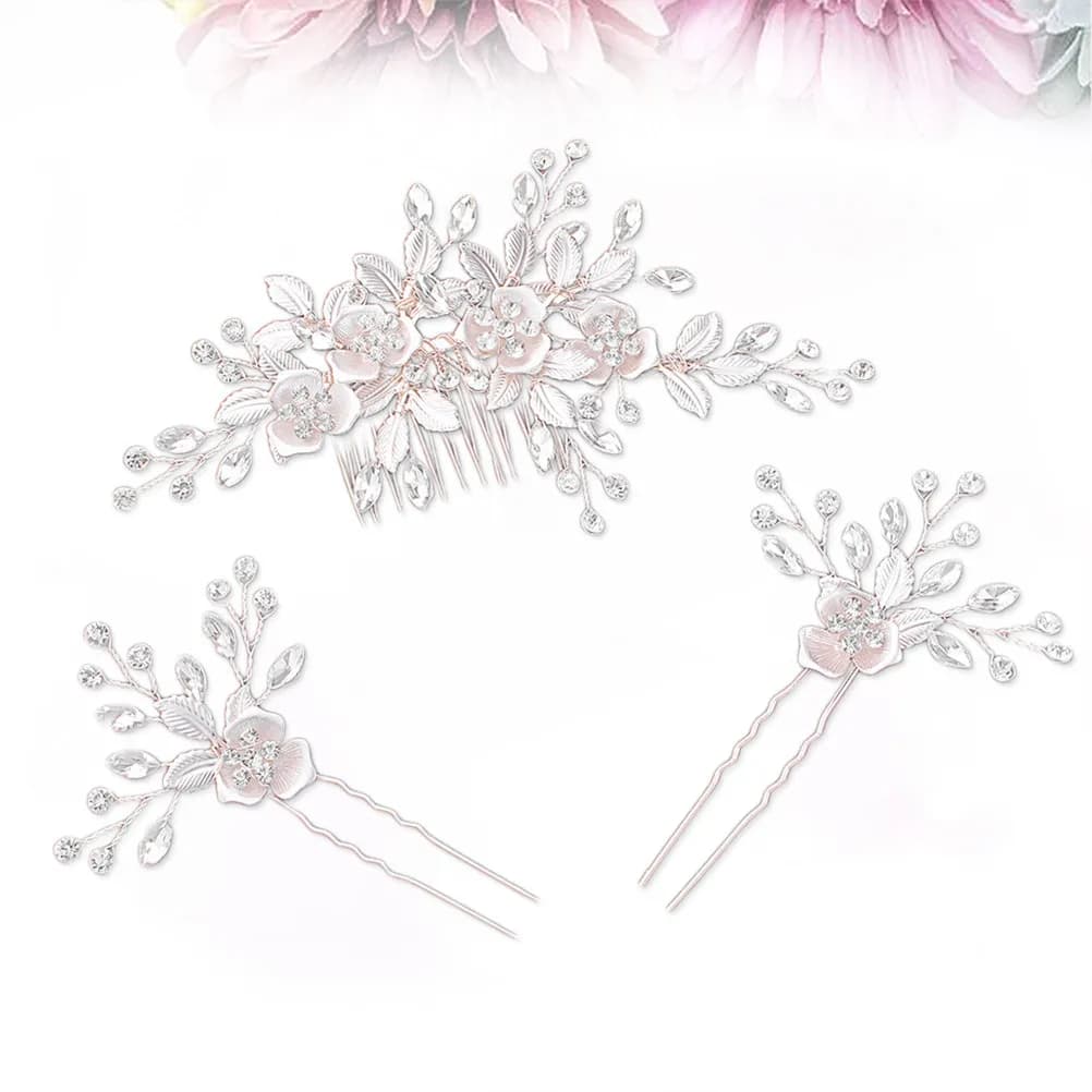 3Pcs Hair Combs Hairpin Elegant Bridal Headdress Wedding Accessories Bride Hair Clips Jewelry Inserted Comb