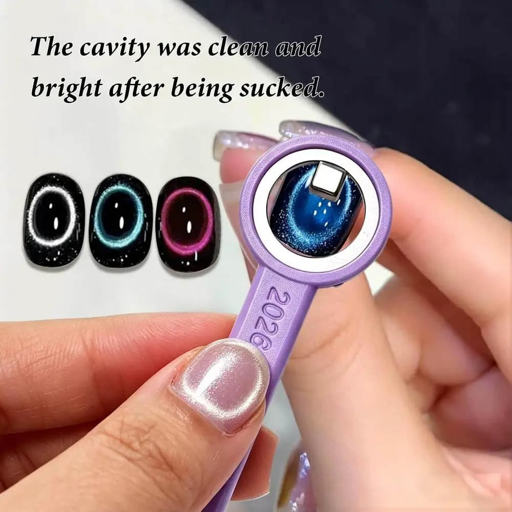 Anello Magnetico per Unghie Effetto Occhio di Gatto con Manico, Strumento per Smalto Gel, Kit Manicure per Principianti