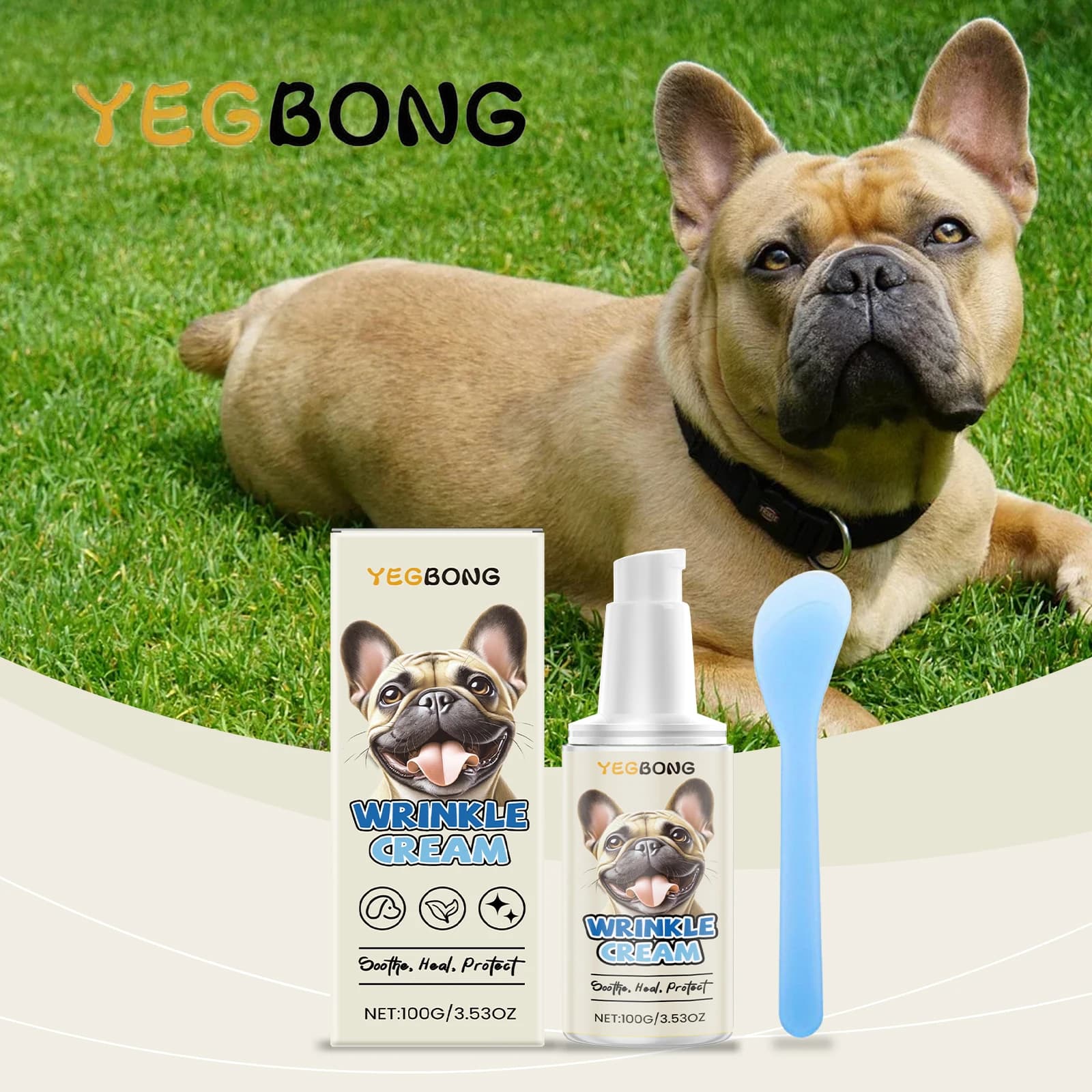 YEGBONG Crema per la cura della pelle del cane Idratante Nutriente Lenitiva Anti-prurito Cappotto liscio Veterinario Consigliato per tutte le razze Pelle sensibile
