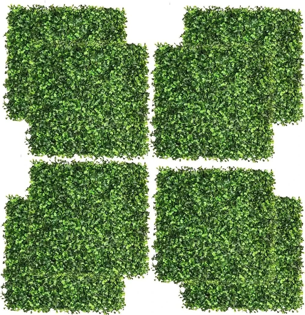 10 pcs 25 cm artificial eucalyptus hedge wall panel artificial garden vertical garden plant fake grass bosso wedding decoration