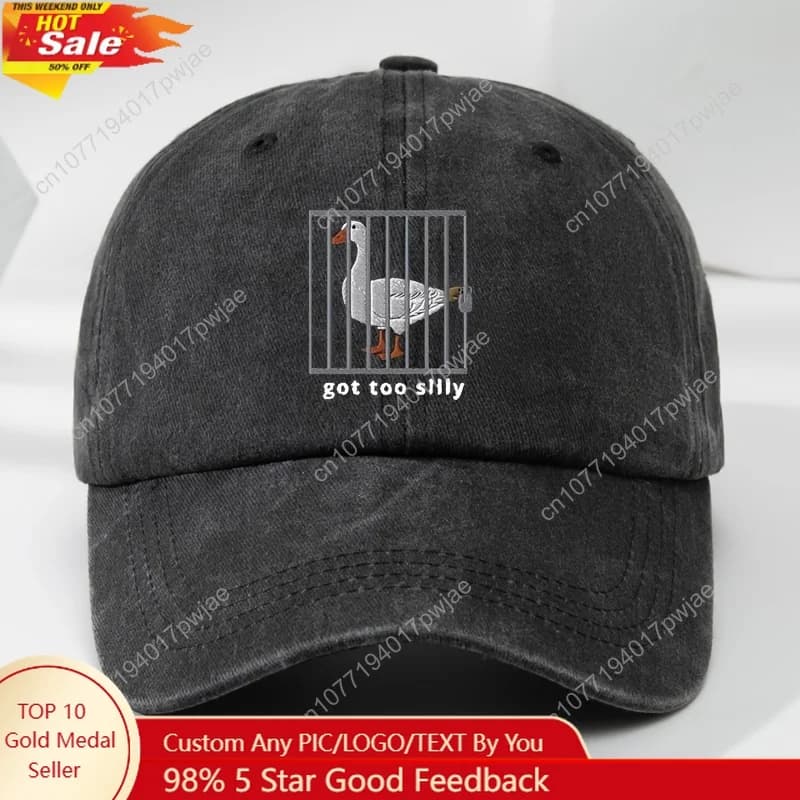 Baseball cap with Funky Goose print in 1 piece Cage, adjustable head circumference with unisex soft top, breathable and breathable casual