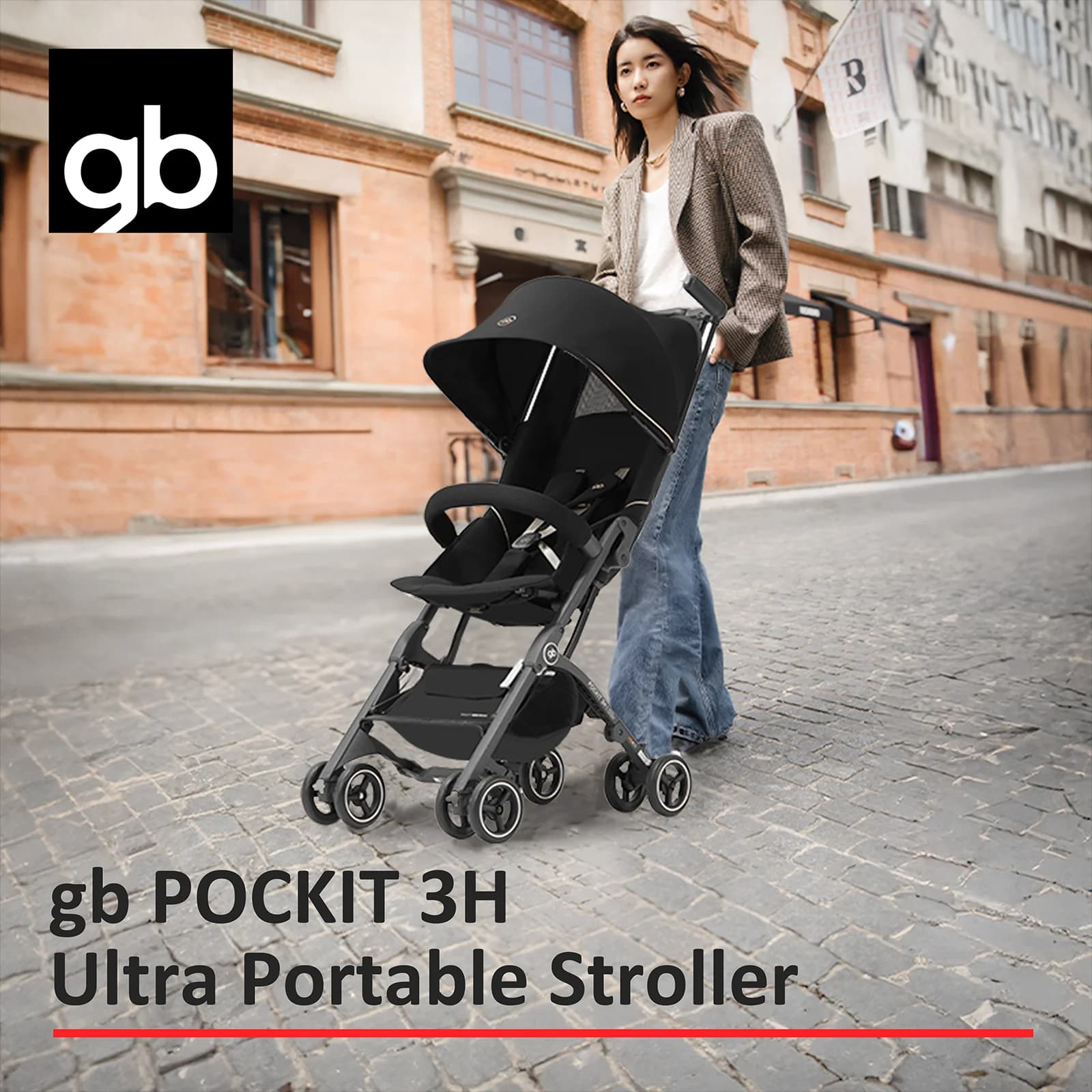GB Pockit 3H Baby Steoller (include bracciolo gratuito), passeggino leggero per tutti i terreni, adatto ai viaggi