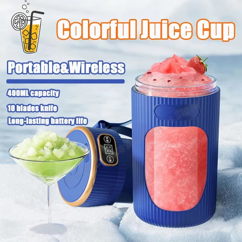 10 Lame Portable Portable 10 Lame Blender Digital Display Small Juice Cup Wireless Rechargeable Home Fragment Juice