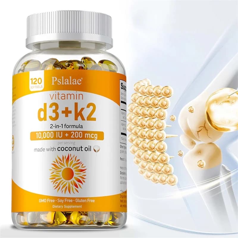 Vitamin D3+K2 capsule - for bones, joints, calcium absorption, cardiovascular, immune system Daily health supplement