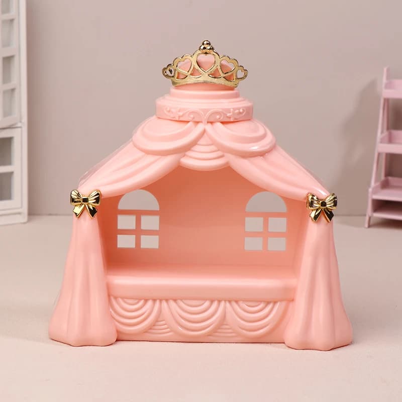 Modellino di Letto da Principessa in Miniatura 1/12 per Casa delle Bambole, Arredamento per Camera da Letto, Accessori per Casa delle Bambole, Giocattoli per Giochi di Ruolo