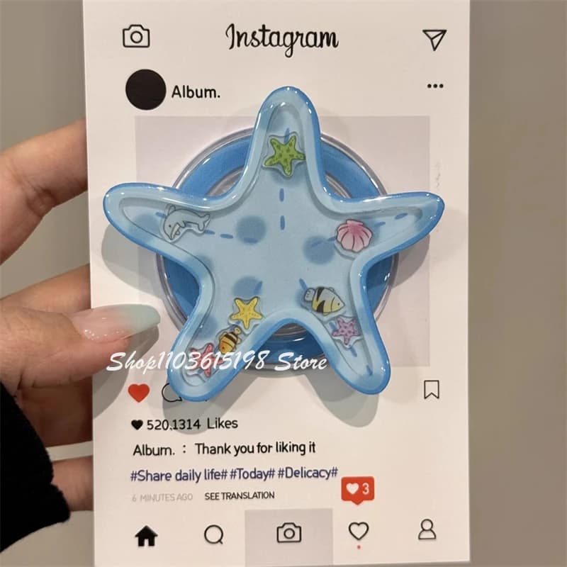 Coreano carino sabbie mobili scuotere stella marina supporto magnetico impugnatura del telefono Tok GripTok supporto per iPhone per accessori Magsafe Tok
