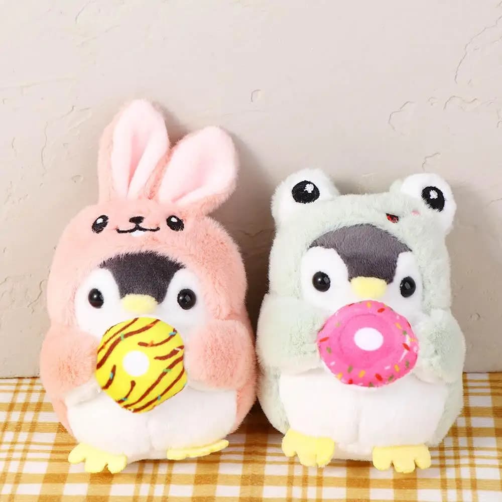 Stuffed Pendant Expression Cross-dressing Donut Korean Style Key Buckle Women Key Holder Key Chain Penguin Pendant