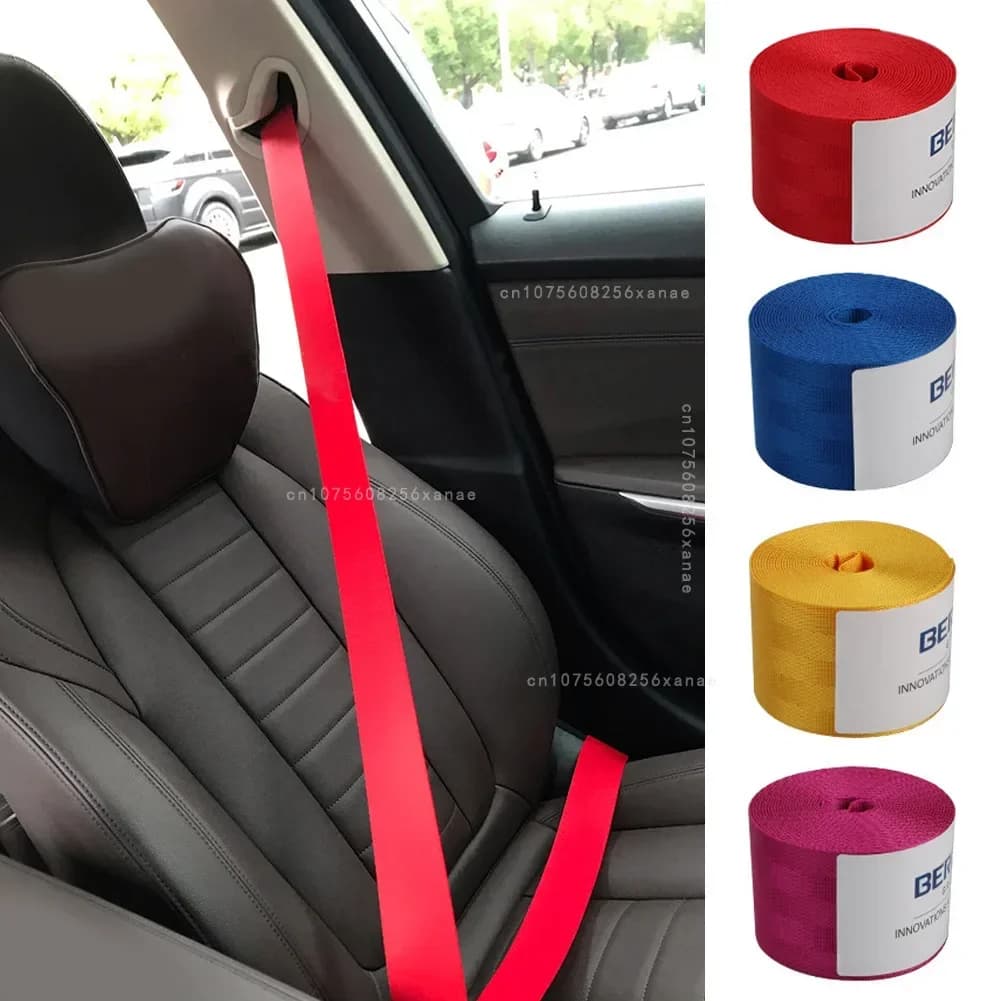 Universal Car Seat Belt DIY Lap-belt Car High-Strength Polyester Seat Safety Belts Multicolor Seat belt Car Accessories 1Set