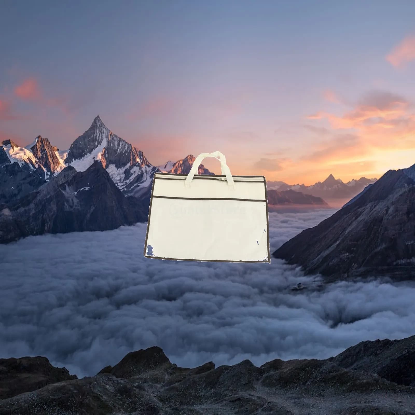 Borsa portaoggetti capiente con cerniera per cuscini e coperte, organizer portatile per viaggi e uso domestico