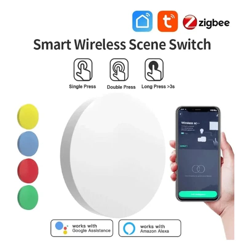 Interruttore Wireless Intelligente Tuya ZigBee, Controllo Remoto tramite App Smart Life per Google Alexa e Assistente Vocale, per Casa e Ufficio