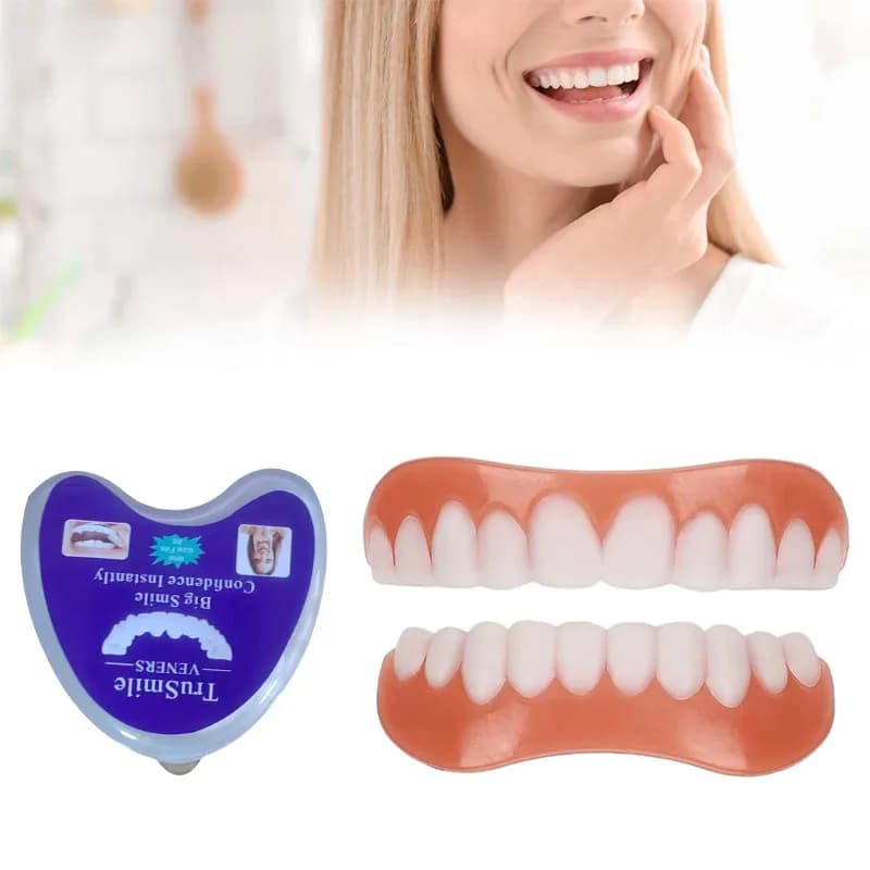 Bretelle Box Impiallacciatura Denti a scatto Kit Falso Sbiancamento temporaneo dei denti Sostituzione temporanea dei denti Sostituzione dei denti Uomini Cura delle donne