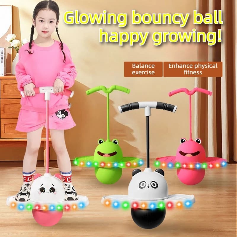 Giocattolo per Bambini con Palla Rimbalzante e Corda con Maniglia, Giochi Sportivi per Interni ed Esterni, Palla per l'Equilibrio e l'Allenamento Sensoriale