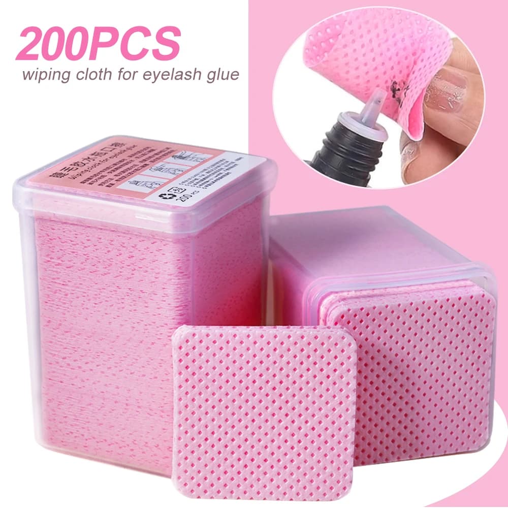 200 pieces wipes to remove pink nail polish without hair glue UV gel removal nail polish cotton pads for cleaning tools manicure makeup