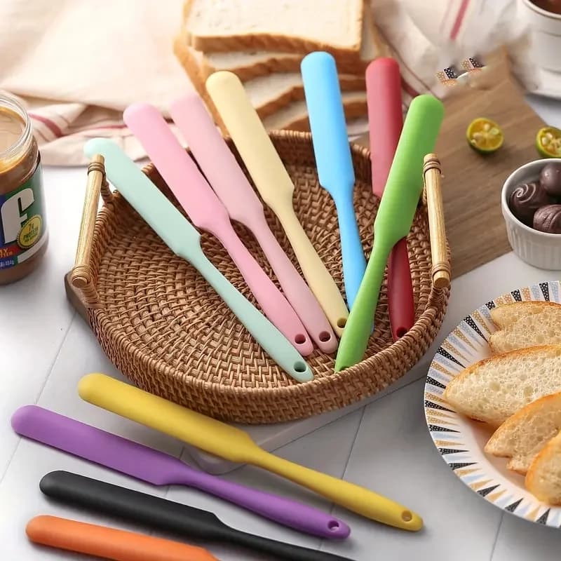 1pc Silicone Spatula Food Grade Silicone Cream Spatula Spatula Home Kitchen Baking Butter Blender Knife