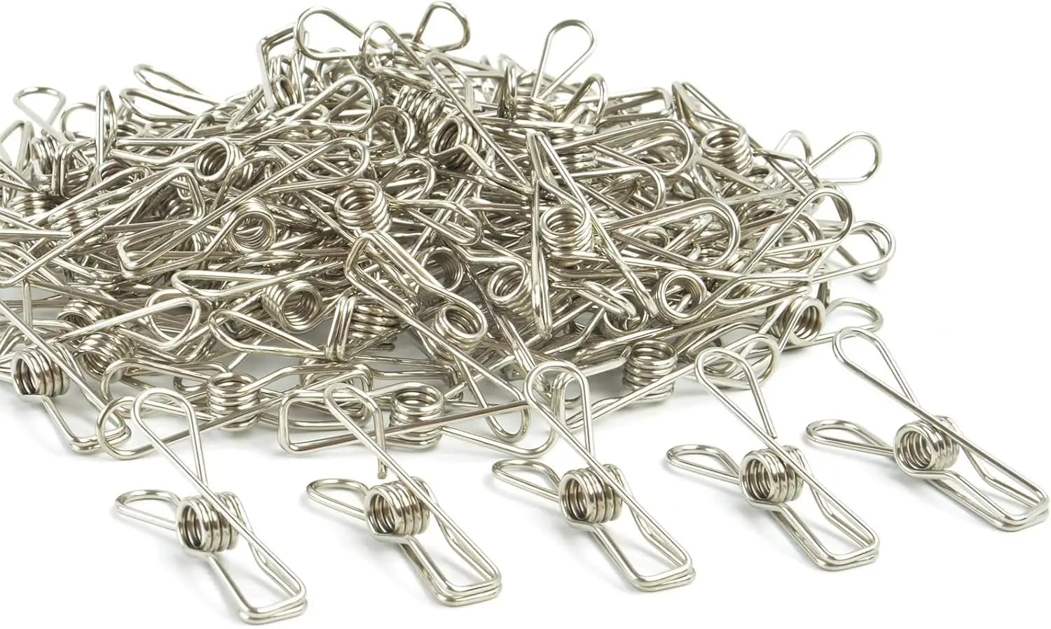 Pack of 100 Heavy Duty Metal Springs - Strong and Durable Catch, Snack Bags, Office