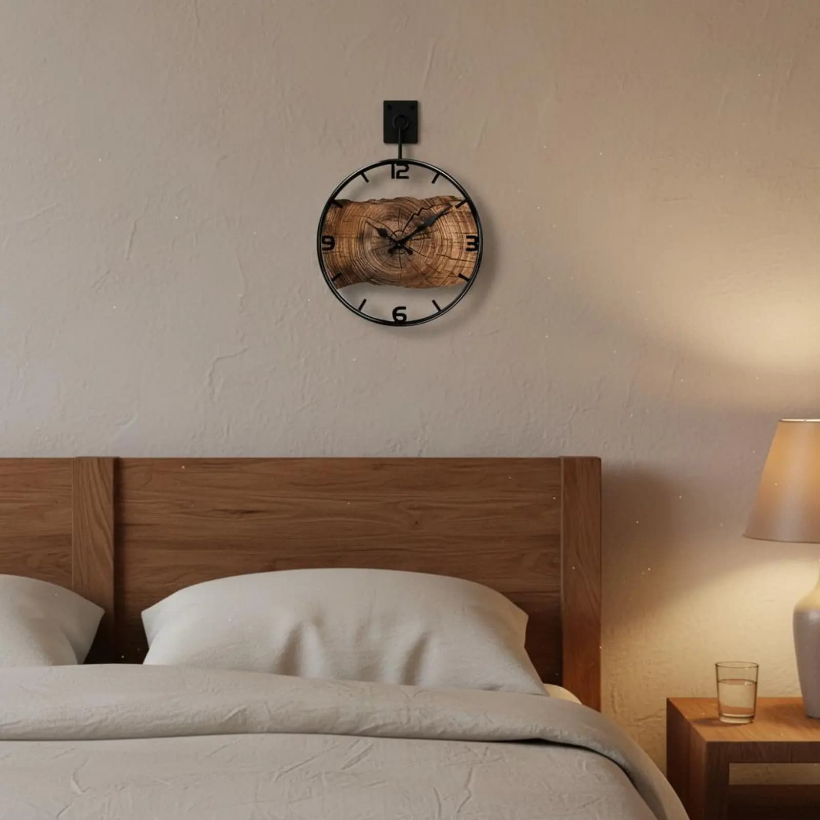 Orologio da Parete da 12 Pollici Silenzioso con Effetto Legno, Movimento a Oscillatore a Cristallo, Facile da Appendere per Camera da Letto, Cucina