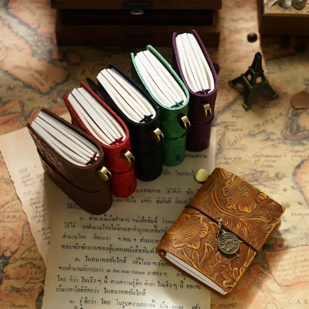 Creative Writing Cowhide Cover Sketchbook Handmade Leather Traveler Notebook Sketching DIY Diary Notebook Journal