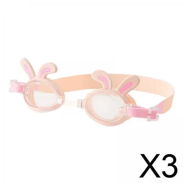 3 children's swim glasses with cartoon animals, portable light glasses with clear view